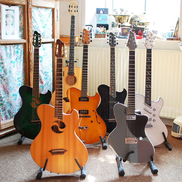Hugh Featherstone's seven Kraushaar guitars, 2015