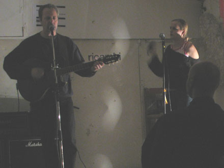 Hugh Featherstone and Kimbastian at the Rue Bunte, Berlin Hugh Featherstone and Kimbastian at the Rue Bunte, Berlin
