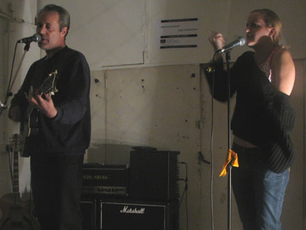 Hugh Featherstone and Kimbastian on the stage Hugh Featherstone and Kimbastian on the stage