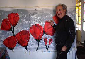 The artist Francis William Caruso in his Athens studio